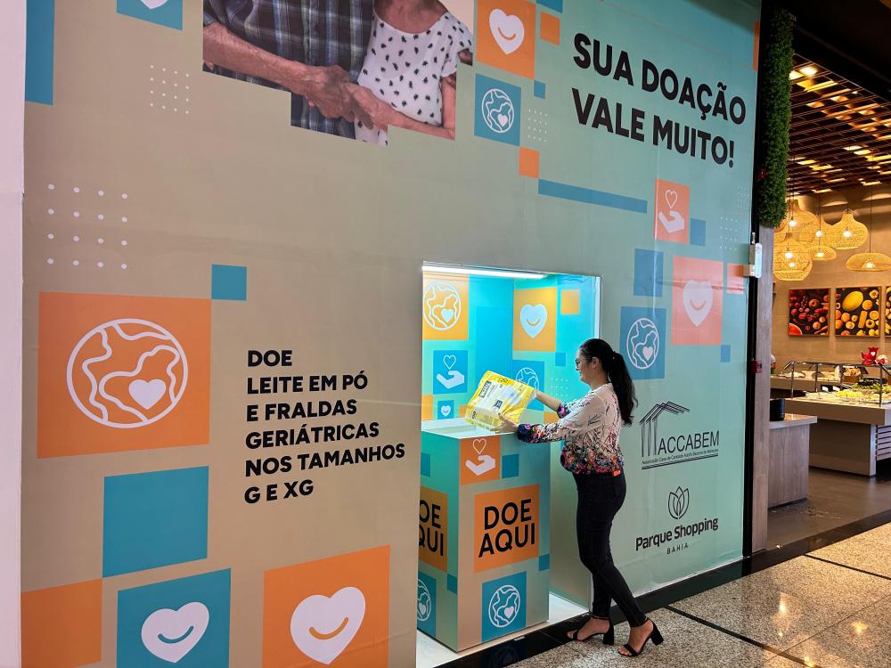 Shopping de Lauro de Freitas arrecada alimentos e fraldas geriátricas para lar de idosos em Lauro de Freitas; Saiba como participar