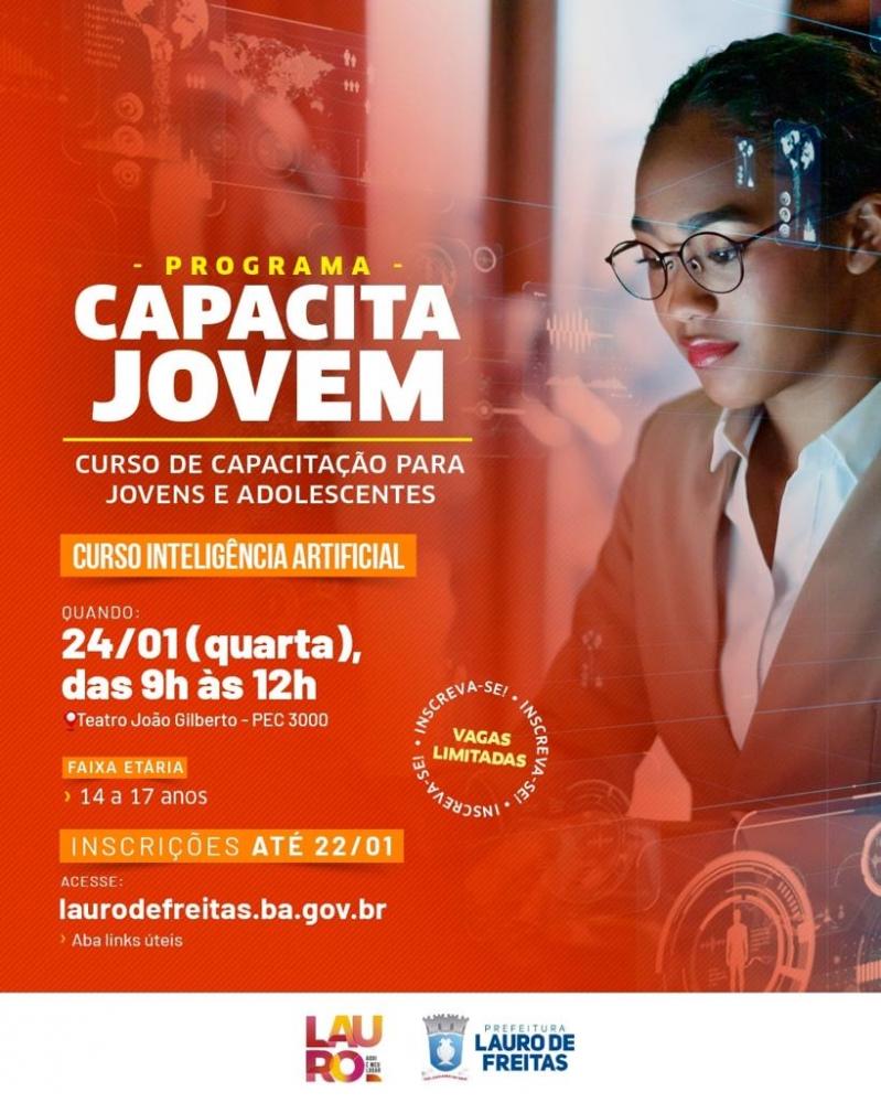 Programa Capacita Jovem abre inscrições para curso de Inteligência Artificial até 22 de janeiro