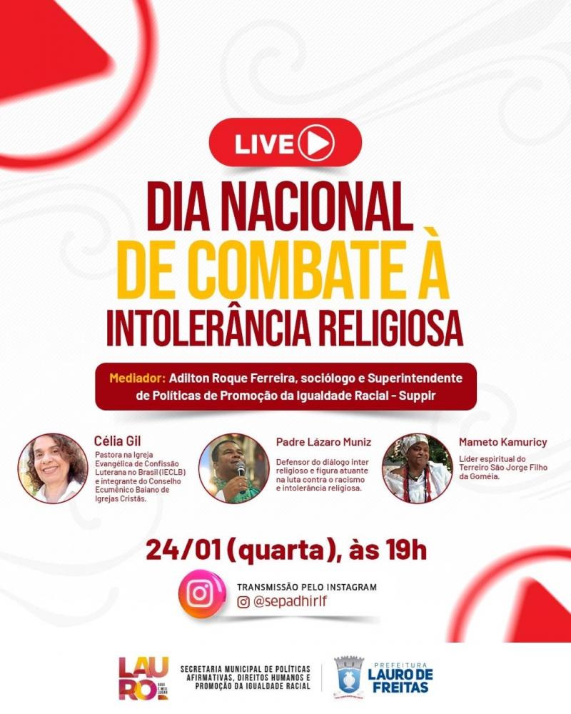 SEPADHIR realiza live para celebrar o Dia Nacional de Combate à Intolerância Religiosa