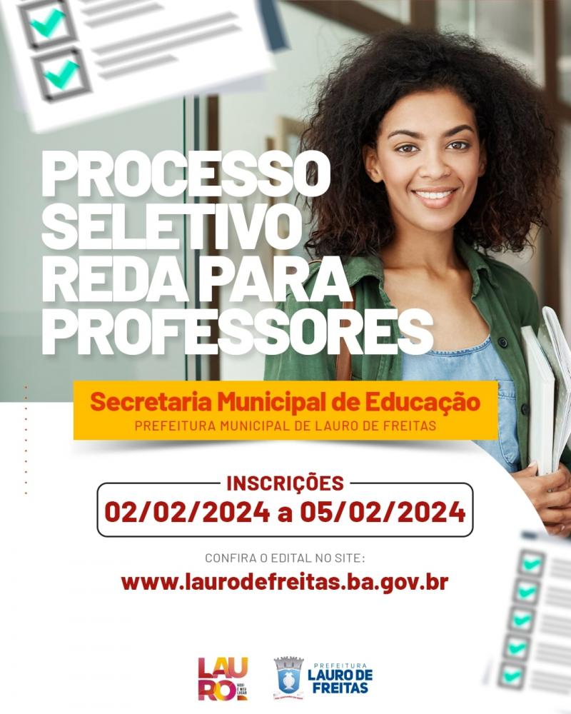 REDA: Prefeitura de Lauro de Freitas abre inscrições para processo seletivo na área da educação