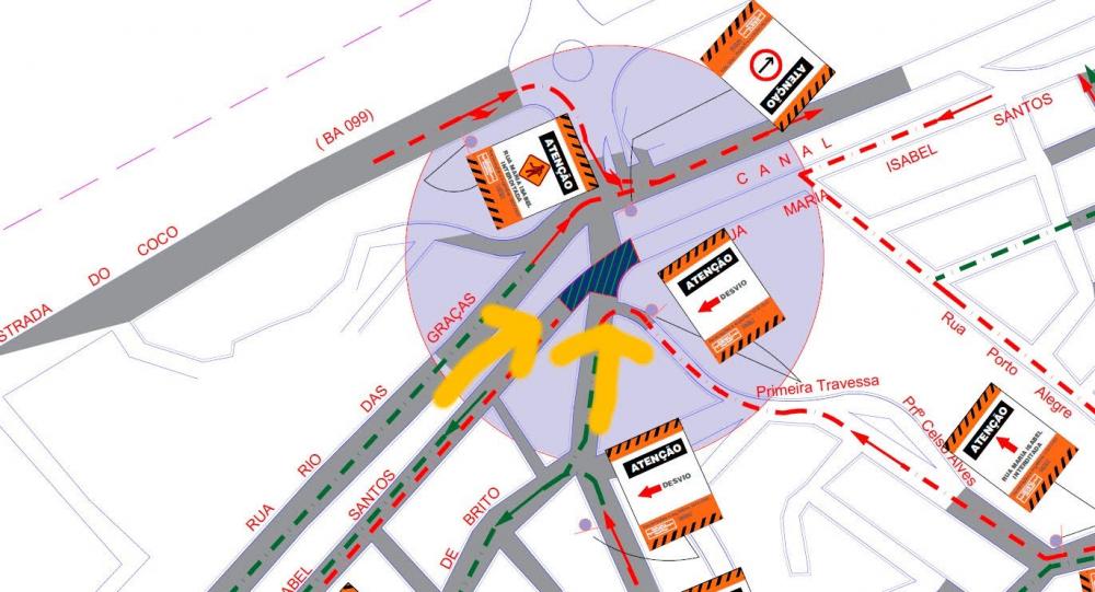Trânsito no Centro de Lauro de Freitas sofre modificações a partir desta terça-feira (17) 