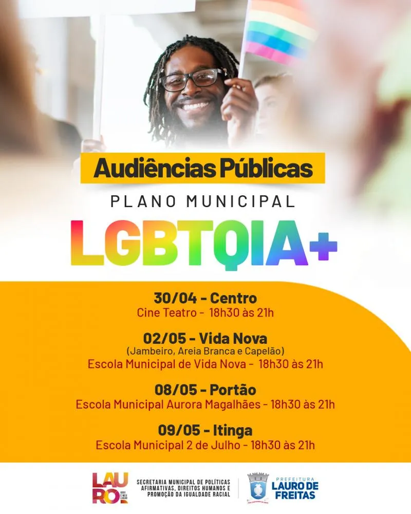 Prefeitura realiza audiências públicas para debater o Plano Municipal LGBTQIA+ de Lauro de Freitas