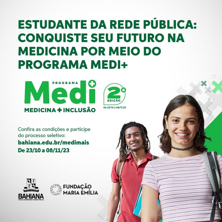 Programa Medi+ proporciona acesso ao curso de medicina a estudantes de baixa renda