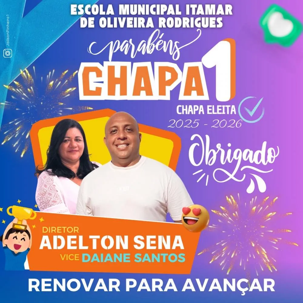 Chapa 1 Vence Eleição para Gestor na Consulta Pública da Escola Municipal Itamar Oliveira Rodrigues