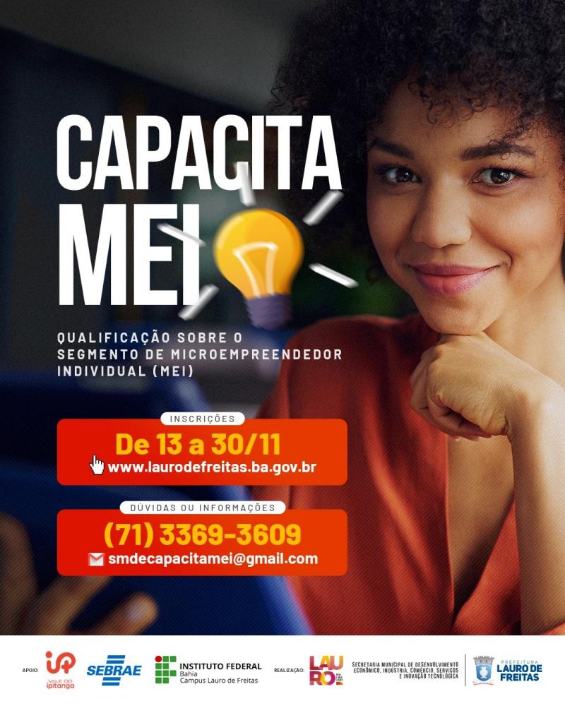 Prefeitura abre inscrições para segunda edição do Capacita MEI de Lauro de Freitas 