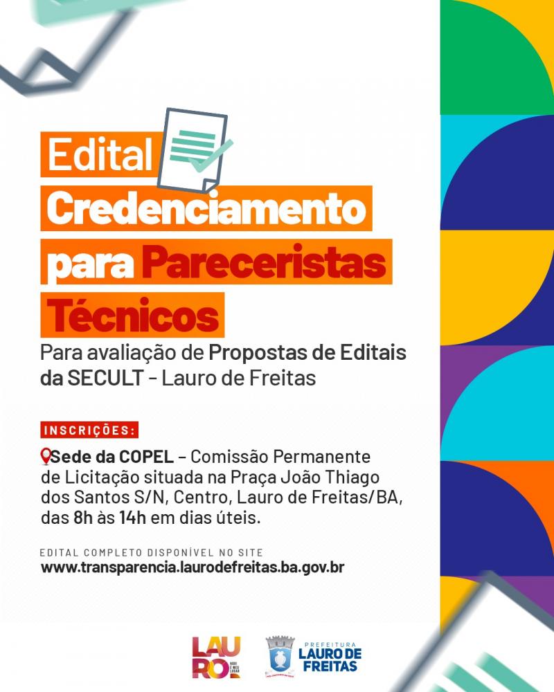 Secult Lauro de Freitas abre credenciamento para Parecer Técnico em projetos culturais