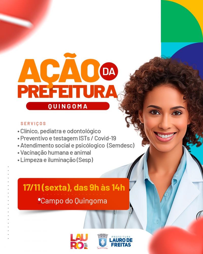 Ação da Prefeitura de Lauro de Freitas promove diversos serviços no Quingoma nesta sexta-feira (17)